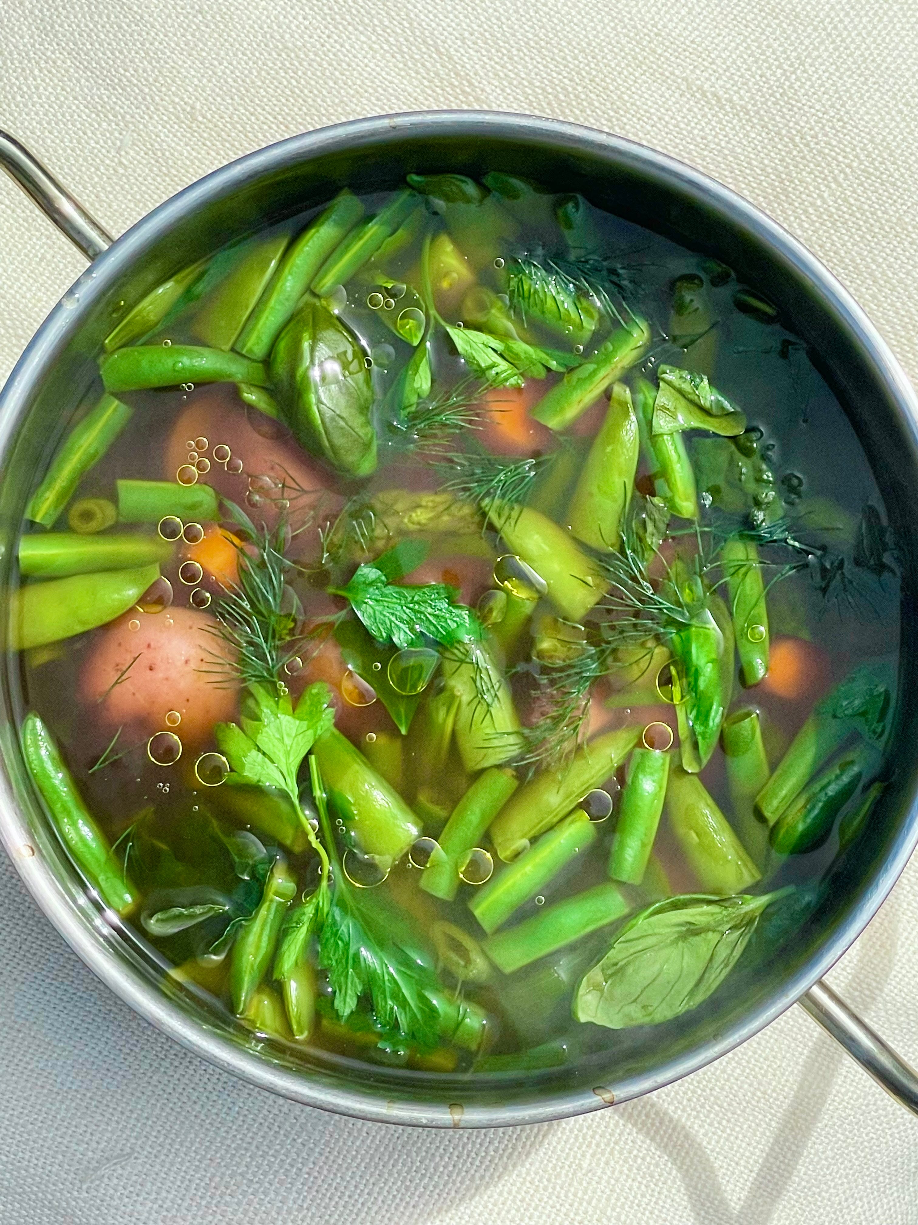 Spring garden vegetable soup✨